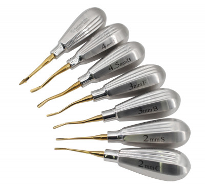 Luxating Elevators Set Of 7 Small Stubby Handle With Micro Serrated Tip